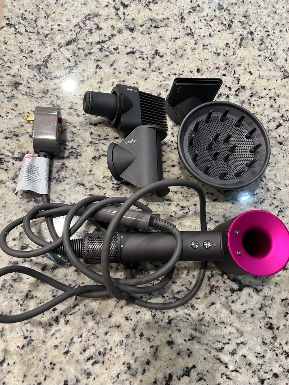 Dyson Supersonic Hair Dryer with Attachments Set - Gray with Pink Accents